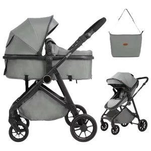 Kidilo 2 in 1 baby stroller High view Travel Pram, Lightweight, Convertible Reversible Seat, Shock-Absorbing Wheels, Adjustable Canopy,Compact & Portable, for Newborns & Toddlers