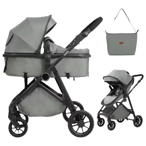 Kidilo 2 in 1 baby stroller High view Travel Pram, Lightweight, Convertible Reversible Seat, Shock-Absorbing Wheels, Adjustable Canopy,Compact & Portable, for Newborns & Toddlers Kidilo 2 in 1 baby stroller High view Travel Pram, Lightweight, Convertible Reversible Seat, Shock-Absorbing Wheels, Adjustable Canopy,Compact & Portable, for Newborns & Toddlers