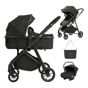 Kidilo 3-in-1 baby stroller set , car seat and newborn baby sleeping basket, portable (0-25 kgs)