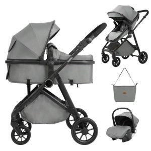 3 in 1 kidilo stroller set value pack with baby car seat and diaper bag (0-25 kgs)