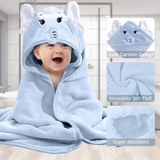 thumbnail image 2 of 4 Pcs Baby Bath Towel Hooded, 27.5 X 55 Inch Soft Hooded Towel Wrap For Boys Girls Highly Absorbent Baby Bathrobe Blanket For Toddlers Shower Gifts 2 of 12