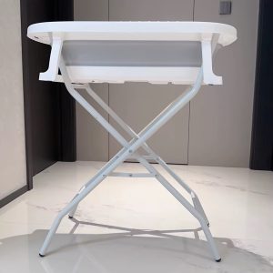 Baby bath station with foldable baby basin+ bath support cushion