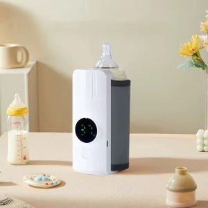 Rechargeable Baby Bottle Warmer Portable, 6 Temperature Setting Warmer with LED Display, Temperature Adjustable, Portable Bottle Warmer for Travel