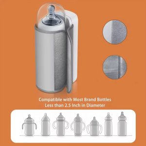 Rechargeable Baby Bottle Warmer Portable, 6 Temperature Setting Warmer with LED Display, Temperature Adjustable, Portable Bottle Warmer for Travel