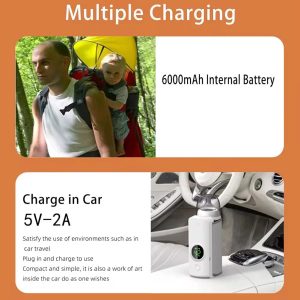 Rechargeable Baby Bottle Warmer Portable, 6 Temperature Setting Warmer with LED Display, Temperature Adjustable, Portable Bottle Warmer for Travel
