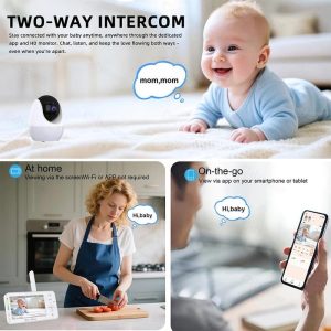 Smart WiFi 4.3 Inch Baby Camera with night light and Remote View & VOX