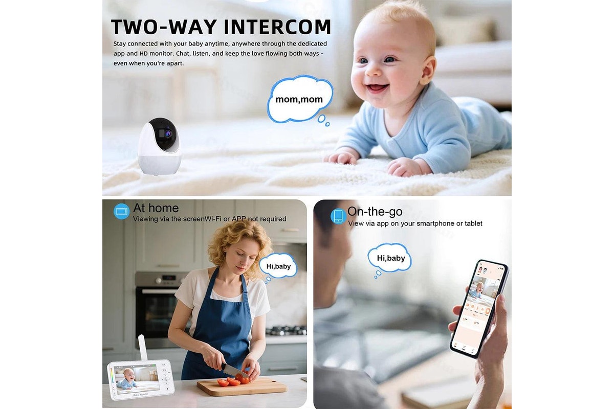 Smart WiFi 4.3 Inch Baby Camera with night light and Remote View & VOX Smart WiFi 4.3 Inch Baby Camera with night light and Remote View & VOX