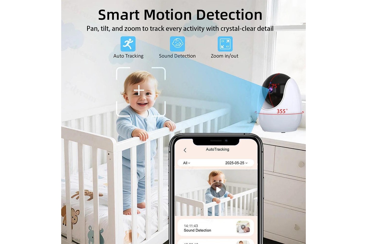 Smart WiFi 4.3 Inch Baby Camera with night light and Remote View & VOX Smart WiFi 4.3 Inch Baby Camera with night light and Remote View & VOX