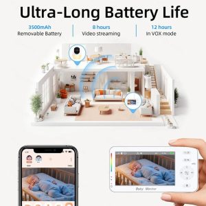 Smart WiFi 4.3 Inch Baby Camera with night light and Remote View & VOX