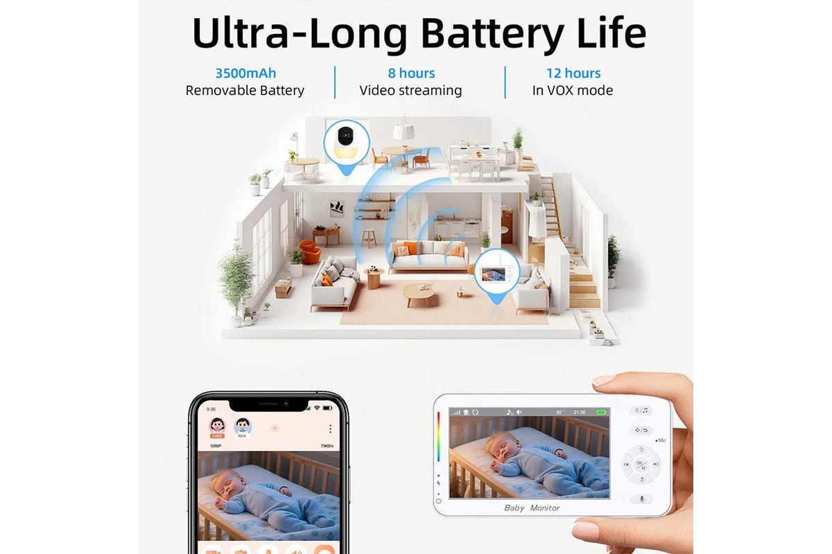 Smart WiFi 4.3 Inch Baby Camera with night light and Remote View & VOX Smart WiFi 4.3 Inch Baby Camera with night light and Remote View & VOX