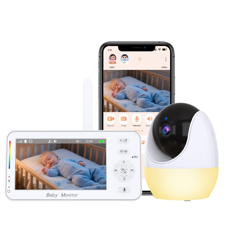 Smart WiFi 4.3 Inch Baby Camera/ monitor with night light and Remote View & VOX Smart WiFi 4.3 Inch Baby Camera/ monitor with night light and Remote View & VOX