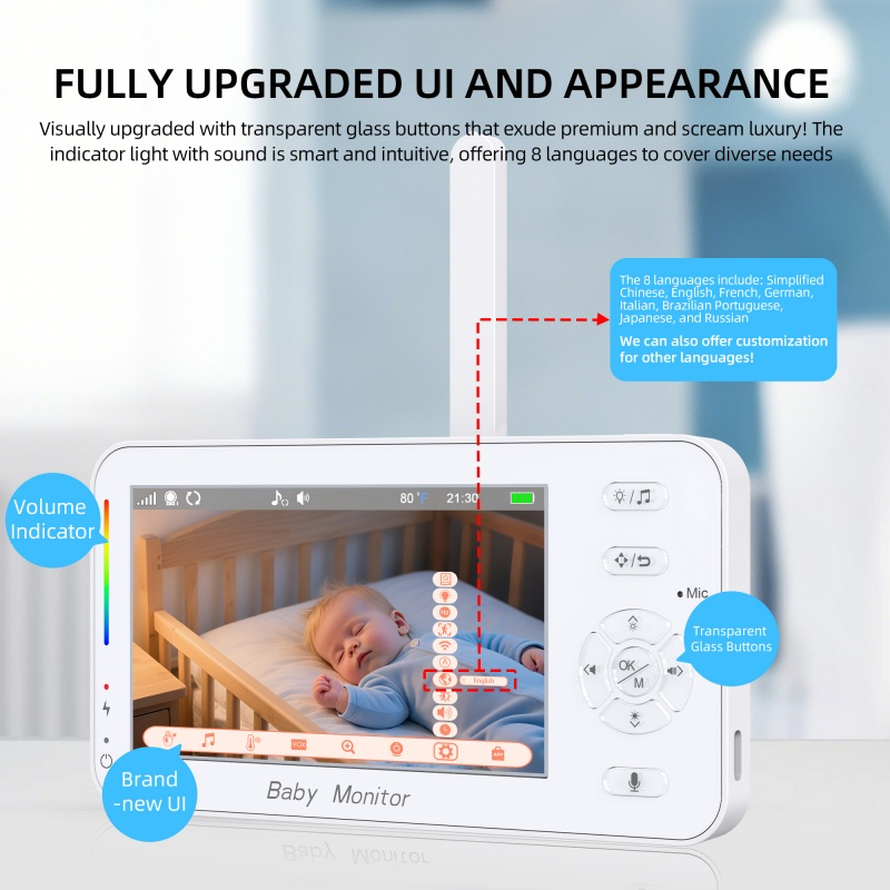 Smart WiFi 4.3 Inch Baby Camera/ monitor with night light and Remote View & VOX Smart WiFi 4.3 Inch Baby Camera/ monitor with night light and Remote View & VOX