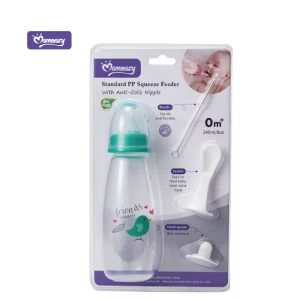 MomEasy 4 in 1 baby Squeeze Feeding Bottle With Spoon- 240 Ml