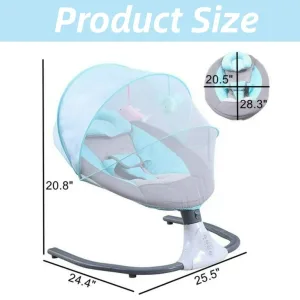 Musical Electric Baby Swing/Rocker/bouncer with Mosquito Net Blue Age- Newborn & Above