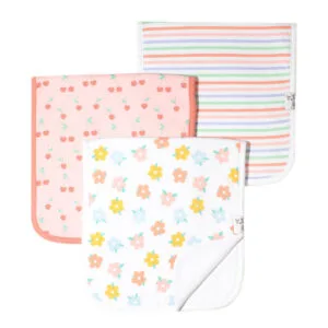 Baby Burp Cloth- pink theme ( set of 3)