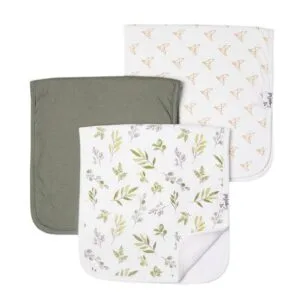 3 Pack Baby Burp Cloth- neutral  colours