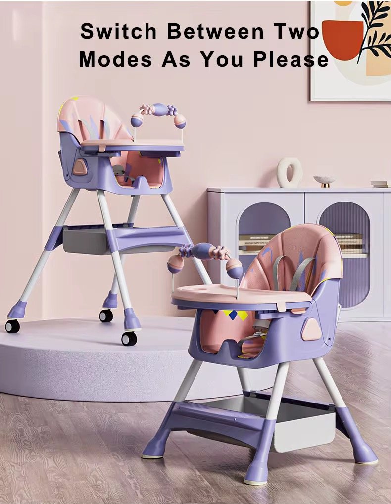Foldable 2 in 1 Baby Dining Highchair with removable toy bar Foldable 2 in 1 Baby Dining Highchair with removable toy bar