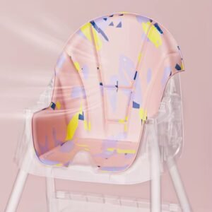 Foldable 2 in 1 Baby Feeding Chair with removable toy bar- pink