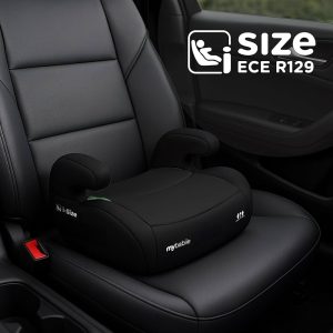 Child Booster Seat with ISOFIX, R129 i-Size 125-150cm Booster Seat with ISOFIX 125-150 cm Group 3 (WD020) Black Age- 4 Years to 12 Years