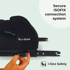 Child Booster Seat with ISOFIX, R129 i-Size 125-150cm Booster Seat with ISOFIX 125-150 cm Group 3 (WD020) Black Age- 4 Years to 12 Years