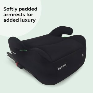 Child Booster Seat with ISOFIX, R129 i-Size 125-150cm Booster Seat with ISOFIX 125-150 cm Group 3 (WD020) Black Age- 4 Years to 12 Years