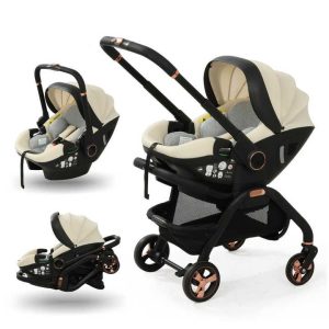 Kidilo 3-in-1 baby stroller, baby safety car seat, newborn baby sleeping basket, portable (0-18 kgs)