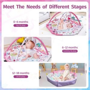 3 in 1 happy place baby playmat with hanging stuffed toys