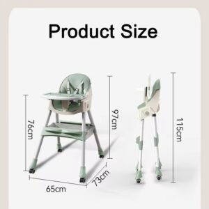 Foldable 2 in 1 Baby Dining Highchair with removable toy bar