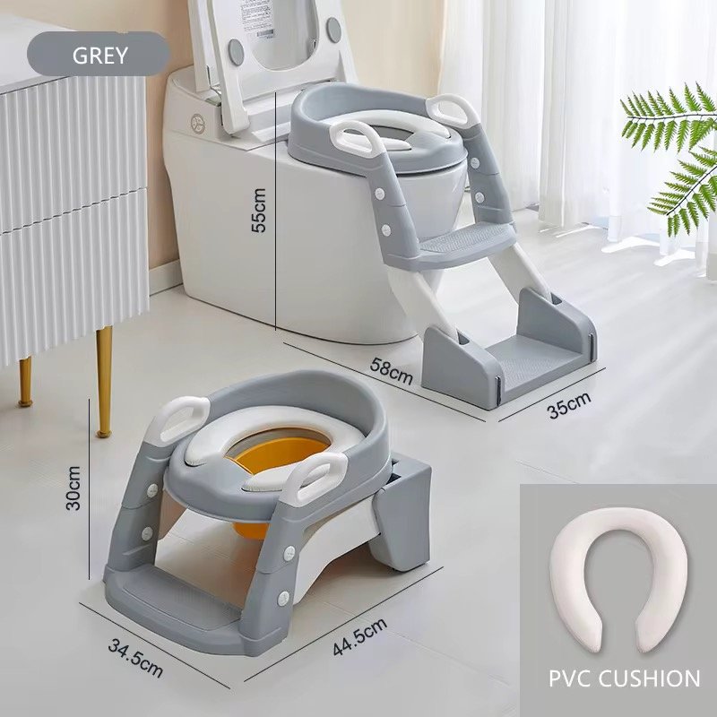 3-In-1 Toilet Potty Trainer Seat With A Ladder 3-In-1 Toilet Potty Trainer Seat With A Ladder