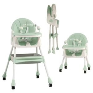 Foldable 2 in 1 Baby Dining Highchair with removable toy bar