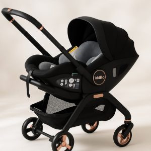 Kidilo 3-in-1 baby stroller, baby safety car seat, newborn baby sleeping basket, portable (0-18 kgs)
