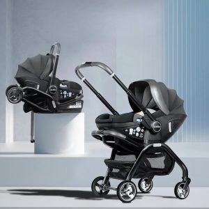 Kidilo 3-in-1 baby stroller, baby safety car seat, newborn baby sleeping basket, portable (0-18 kgs)