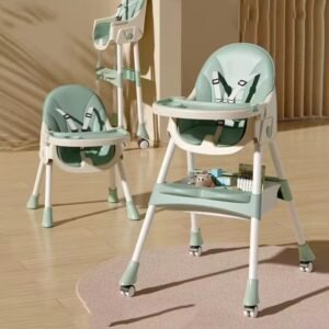 Foldable 2 in 1 Baby Dining Highchair with removable toy bar