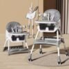 Foldable 2 in 1 Baby Dining Highchair with removable toy bar