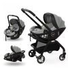 Kidilo 3-in-1 baby stroller, baby safety car seat, newborn baby sleeping basket, portable (0-18 kgs)