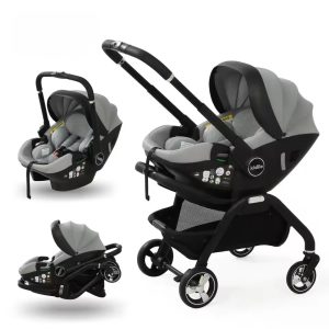 Kidilo 3-in-1 baby stroller, baby safety car seat, newborn baby sleeping basket, portable (0-18 kgs)