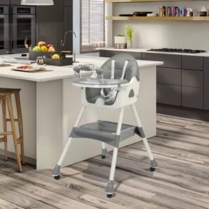 Foldable 2 in 1 Baby Dining Highchair with removable toy bar