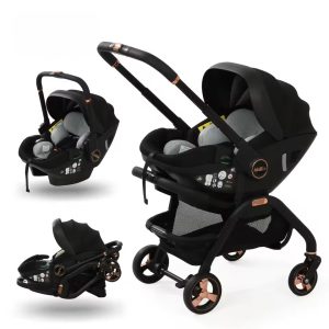 Kidilo 3-in-1 baby stroller, baby safety car seat, newborn baby sleeping basket, portable (0-18 kgs)