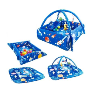 5 in 1 Educational activity Baby playmat gym and ball pit with hanging stuffed toys