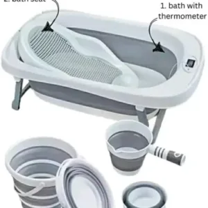 4 in 1 baby bath station/ foldable baby basin set with bath support and temperature sensor