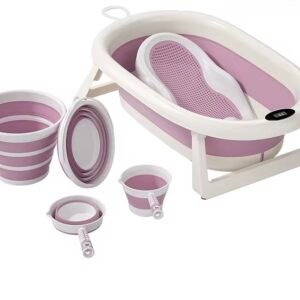 4 in 1 baby bath station/ foldable baby basin set with bath support and temperature sensor