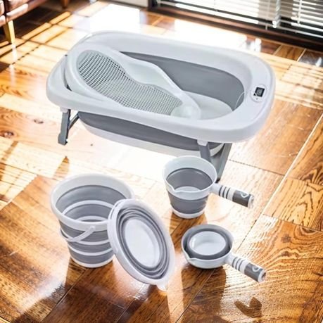 4 in 1 baby bath station/ foldable baby basin set with bath support and temperature sensor 4 in 1 baby bath station/ foldable baby basin set with bath support and temperature sensor