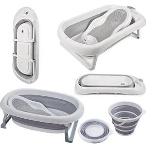 4 in 1 baby bath station/ foldable baby basin set with bath support and temperature sensor