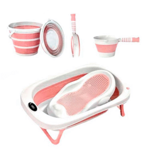 4 in 1 baby bath station/ foldable baby basin set with bath support and temperature sensor