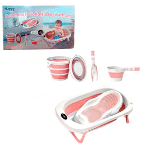 4 in 1 baby bath station/ foldable baby basin set with bath support and temperature sensor