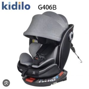 Premium Kidilo Car Seat Isofix Baby Car Seat with 360 degree rotation, sun shade and top teether (0-12 Years)