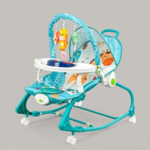4 In 1 Multifunctional Baby Rocker With Dining Tray, Wheels & Music 0m+