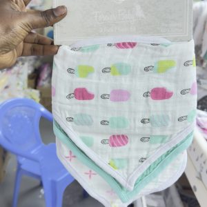 3-Pack Organic Cotton Muslin Baby Bibs – Soft Absorbent Drool & Feeding Bib Set