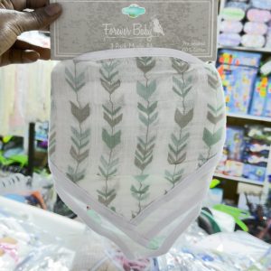 3-Pack Organic Cotton Muslin Baby Bibs – Soft Absorbent Drool & Feeding Bib Set