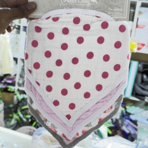 3-Pack Organic Cotton Muslin Baby Bibs – Soft Absorbent Drool & Feeding Bib Set